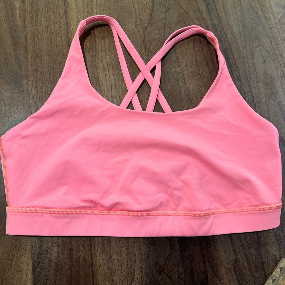 Pink Lululemon Energy Bra size 12